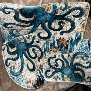 Cartoon ocean octopus bathroom set